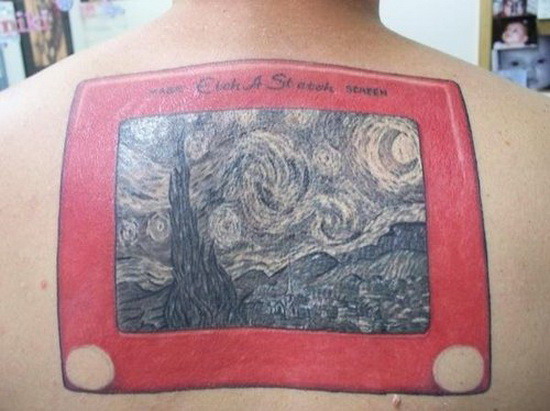 Van Gogh etch a sketch tattoo