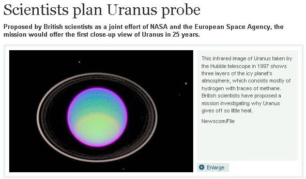 Scientists plan Uranus probe