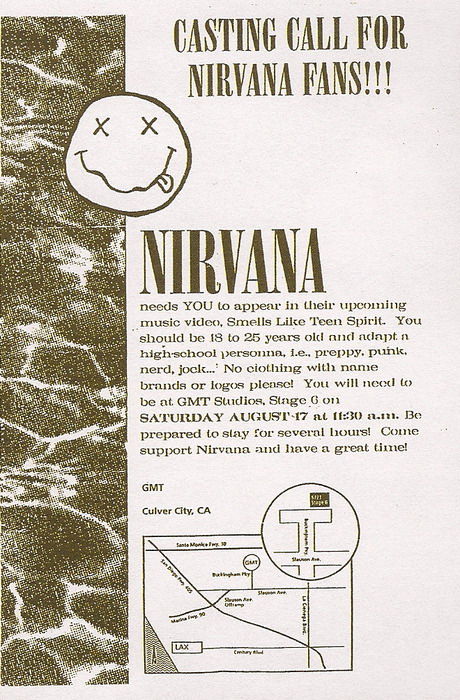Casting call for Nirvana fans for Smells Like Teen Spirit