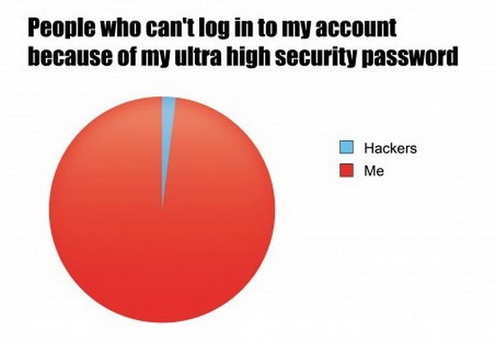 People who can't log into my account because my ultra high security password