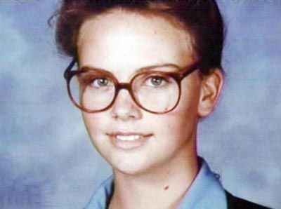 Young Charlize Theron before she was famous yearbook picture