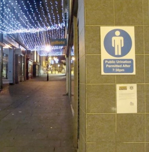 Public urination is permitted after 7.30 PM