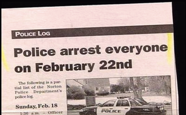 Poice arrest everyone of February 22nd