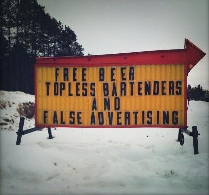 Topless bartenders. False advertising