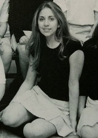 Young Lady Gaga before cheerleader before she was famous yearbook picture