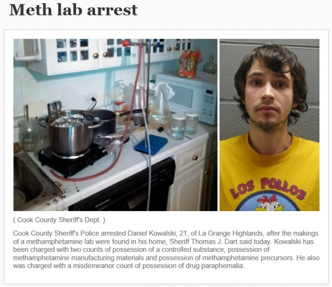 Police: Man busted for running meth lab -- again. 