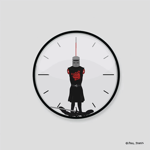 The Black Knight clock gif