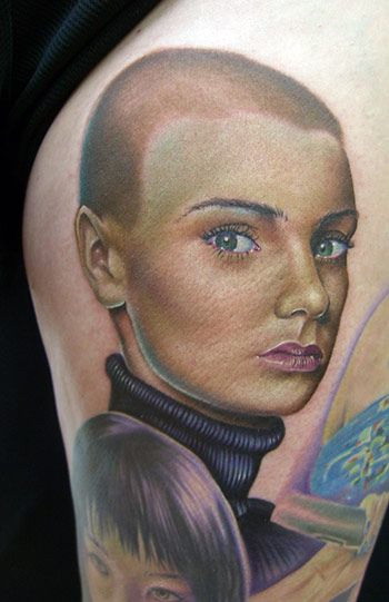 Ladies tattoos are sometimes done in color, but they can also be done in