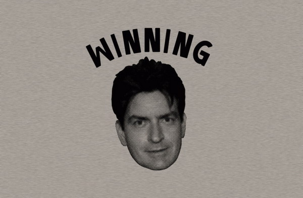 charlie sheen winning shirt. Charlie Sheen tee of the day