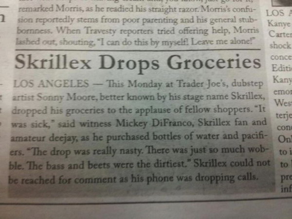 Skrillex drops groceries