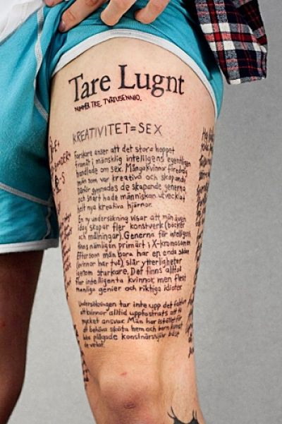 Magazine article tattoo