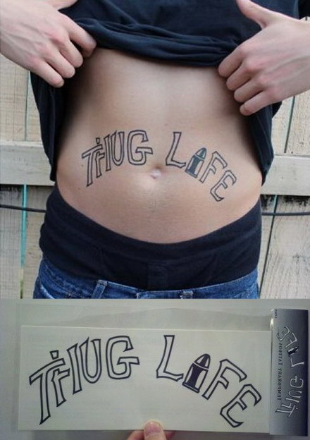 Thug Life tattoo sticker