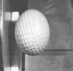 Golf ball hits steel