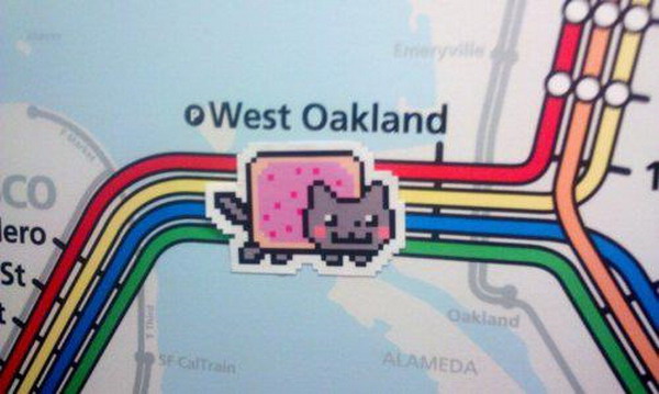 Subway map Nyan Cat sticker