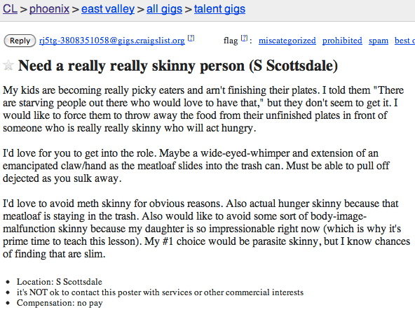 Need a really really skinny person