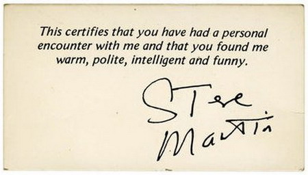 Steve Martin's business card