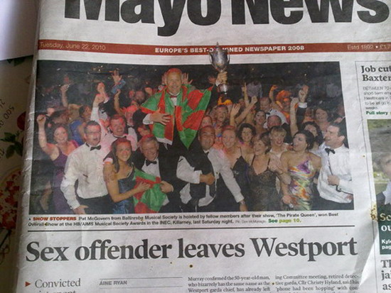 Sex offender leaves Westport