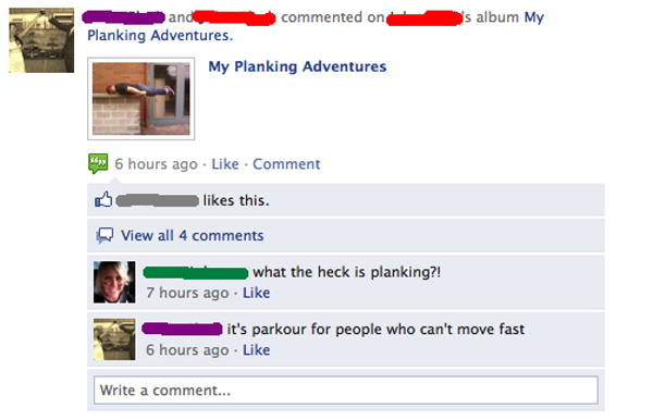 what is the planking game. planking game pictures.