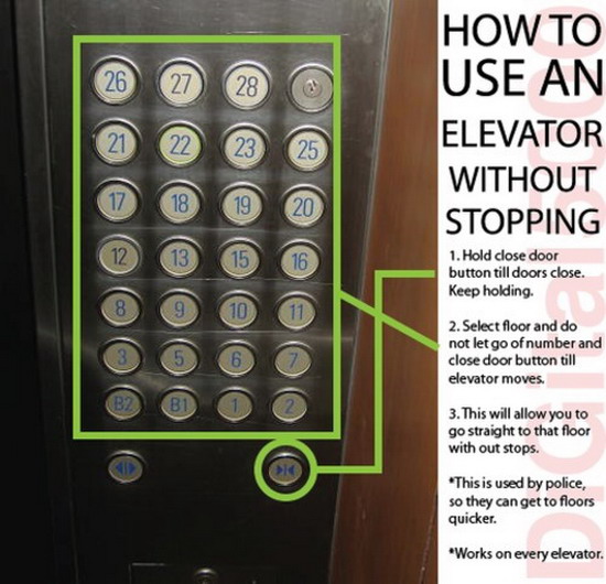 How to use an elevator without stopping