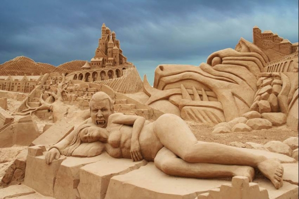 Dracula sand sculpture