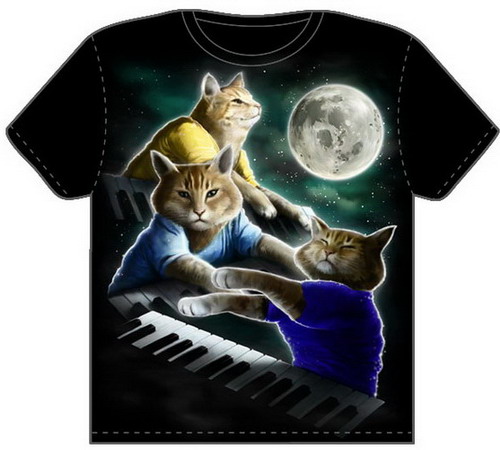 Three Keyboard Cat Moon t-shirt