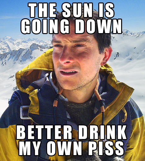 The Sun Is Going Down. Time to drink some piss