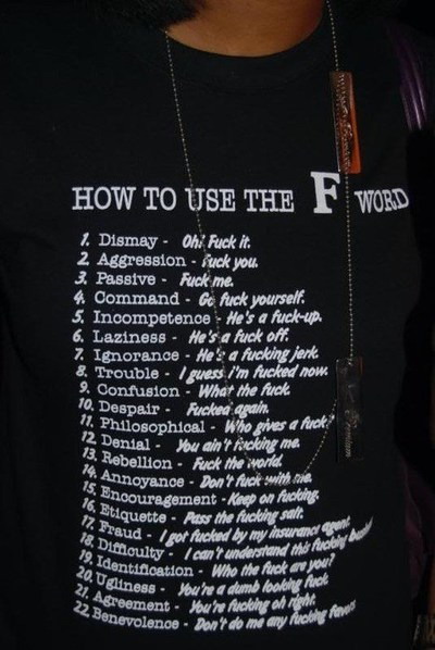How to use the F-word t-shirt