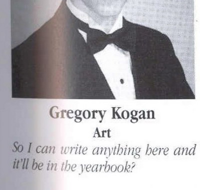 Gregory Kogan yearbook picture
