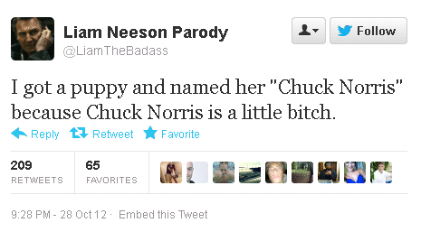 Chuck Norris is a little bitch