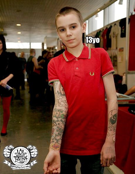 13-year-old with a full sleeve tattoo. Monday, November 15, 2010