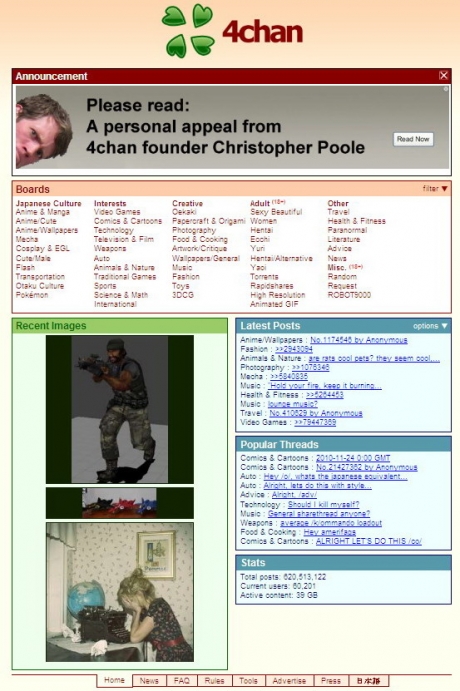 A personal appeal from 4chan founder Christopher Poole