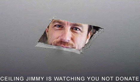 Ceiling Jimmy is watching you masturbate