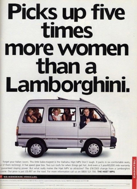 Picks up five times more women than a Lamborghini
